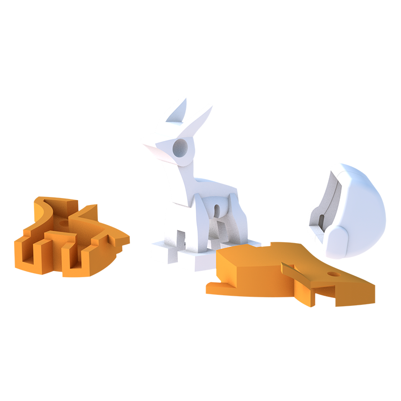 Puzzle 3D Impala Orange Half toys